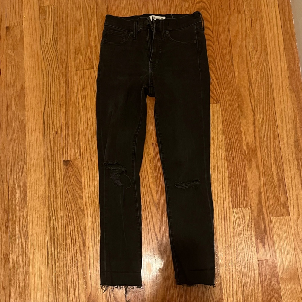 Madewell black 9” high rise skinny jeans 26T jeans